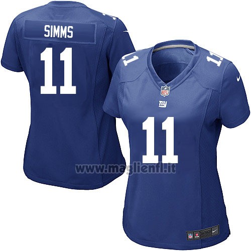 Maglia NFL Game Donna New York Giants Simms Blu